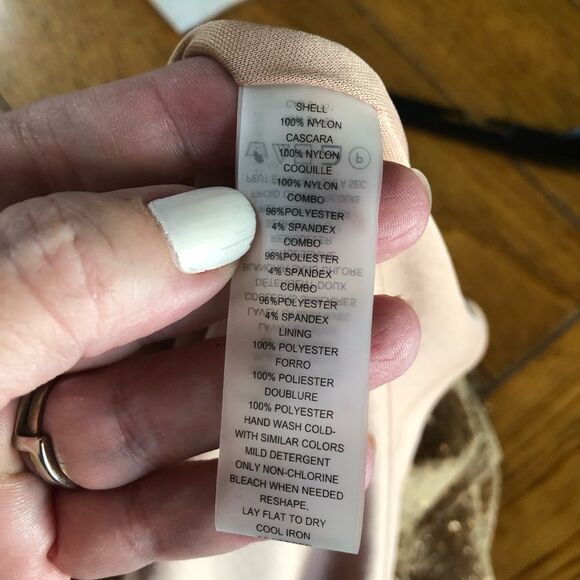 NWT Vince Camuto Sequin V-Neck Blouson Fit & Flare Dress Rose Gold Plus Size 14W - Picture 12 of 12